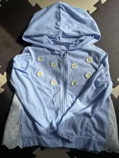 水色 フード付きパーカー 120cm〜