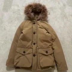 【訳あり】ダントン ダウンジャケット カラシ色 ラクーンファー 34