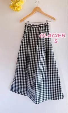 ✨ハニーズ✨グラシア✨白×黒のギンガムチェック　ロングスカート　S