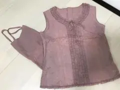 ★未使用　インゲボルグ 薔薇刺繍　ピコフリル　キャミソール　インナー付　ピンク