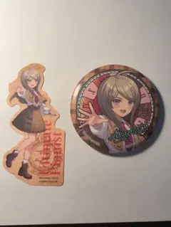 ダンガンロンパ V3 赤松楓 探偵服百均グッズ 2点セット 缶バッジ ステッカー