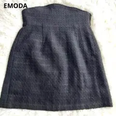 EMODA（エモダ）　ツイードコルセットミニスカート美品ショートパンツ一体型S黒