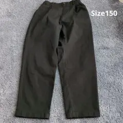 ユニクロ　タックワイドパンツ　チノ　黒　150