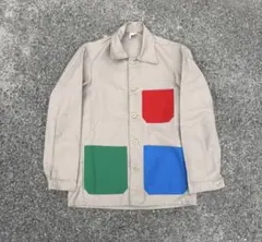 フランス製　ユーロヴィンテージ マルチカラー ワークジャケット カバーオール