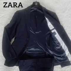 【ZARA】スーツ セットアップ ネイビー 上46下38