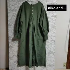 niko and...長袖 ロングワンピース カーキ　M