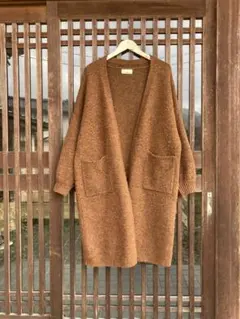 古着屋 ロング ニットカーディガン ガウン ブラウン