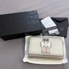 MCM ロボットモチーフ　三つ折り財布　メタリックシルバー
