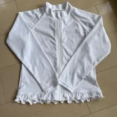 ホワイトフリルラッシュガード　120 ホワイト