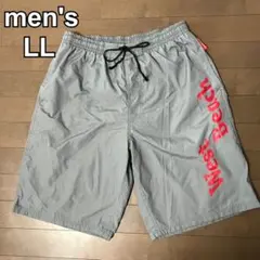 メンズ　水着　スイムウェア　短パン　ショートパンツ　グレー　LL