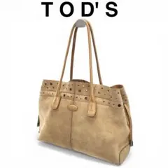 Tod's ベージュレザートートバッグ - メルカリ