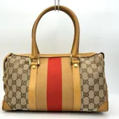 グッチ ミニボストンバッグ シェリーライン GG柄 ハンドバッグ 鞄 キャンバス