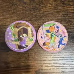ディズニー刺繍缶バッジ 2個セット　ズートピア　ラプンツェル　【匿名配送】