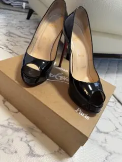 EU38 Christian Louboutin 黒赤 ハイヒール 箱付美品 - メルカリ