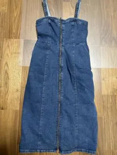 GU ジーユー　デニム　フロントジップワンピース　 ブルー　XL