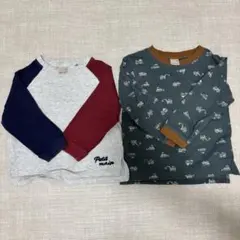 プティマイン 長袖Tシャツ 2枚セット 90 男の子 秋冬 保育園