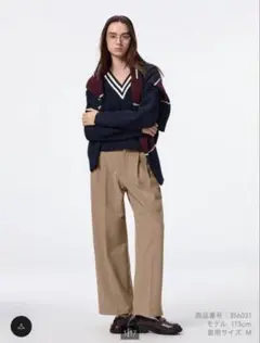 GU☆タックワイドパンツ☆Brown/Lサイズ☆裾上げ