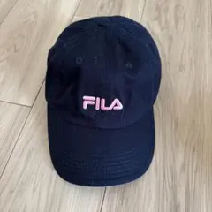 FILA キャップ ネイビー ピンク刺繍