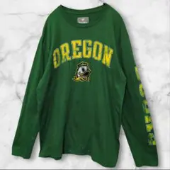 Fanatics オレゴン大学 ダックス ロンT カレッジロゴ 緑 L 訳あり