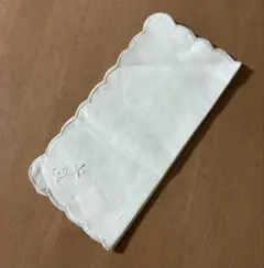 クリーム色 スカラップエッジ ハンカチ6枚セット