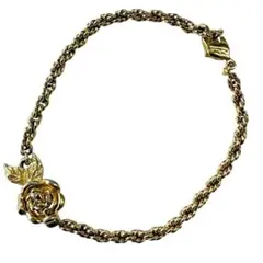 【美品】ディオール ブレスレット 薔薇モチーフ ゴールド