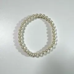パールブレスレット ゴムタイプ レディースアクセサリー 結婚式アクセ ホワイト