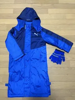 PUMA ベンチコート 120サイズ 青 手袋付き