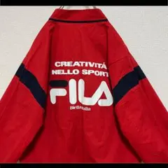 FILA フィラ ジャケット ジャンパー ブルゾン 赤 背面でかロゴ 90s