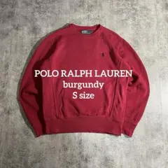 古着POLO RALPH LAURENスウェットバーガンディSサイズ刺繍ロゴ