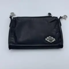 ハーレーダビッドソン ダイヤモチーフ ポーチ レザー ブラックのサムネイル