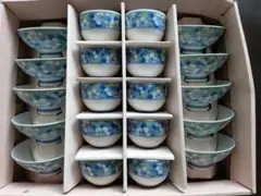 花柄の陶器飯碗湯呑み茶碗20個セット