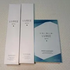 新品　LUBEE 歯磨き粉×2本 ホワイト二ング WHITE シートセット