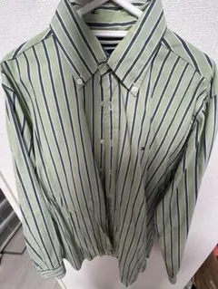 TOMMY 緑ストライプシャツ