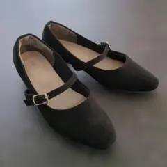 SofRich ストラップパンプス 22.5cm 黒 ローヒール 3cm