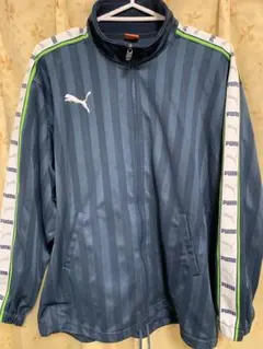 【希少・美品】Puma ネイビー ぐりーんストライプ ジャージ　上