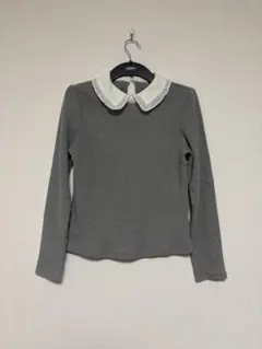 TOCCO 丸襟　ニット　グレー　明日破棄