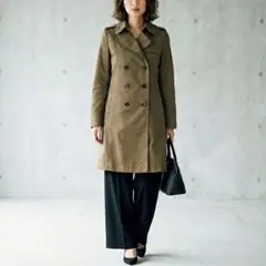 G5498*UNTITLED アンタイトル☆Aライン☆トレンチコート☆茶ブラウン