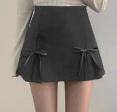 インパン裏地付きリボンプリーツミニスカート[gn195] xs