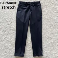 未使用品 ジェルマーノ ストレッチフランネル ノータック スラックス ネイビーのサムネイル