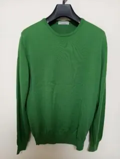 cash&barba ウーステッドカシミヤ150クルー グリーン サイズ3 cash&barba 24awウーステッドカシミヤ150 クルーネック グリーン