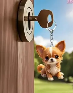 チワワ アクリルフラットキーホルダー