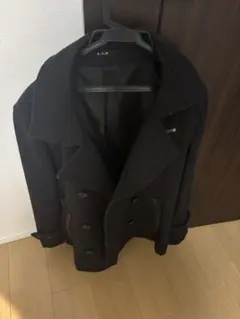 A.S.M ウール ダブルブレストピーコート 黒