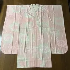 正絹 振袖用 長襦袢 ピンク 暈し 菊模様 袖無双（袷）裄丈64袖丈112 正絹 振袖用 長襦袢 ピンク 暈し 菊模様 袖無双（袷）裄丈64袖丈112