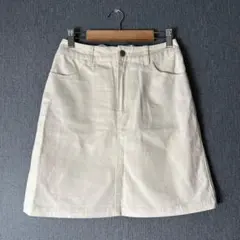 MAJESTIC LEGON クリーム色 デニム Aライン ミニスカート S