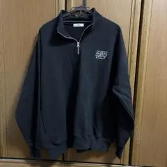 WEGO ハーフジップパーカー　NeverBeTheSame ブラック　サイズL