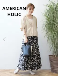 アメリカンホリック　サラックールギャザースカート　レオパード　M
