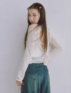 SNIDEL バックオープンモヘアニットプルオーバー