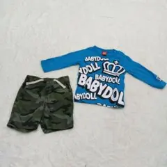 BABYDOLL Tシャツと迷彩ショートパンツセット 90cm