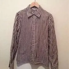 HARRISS ハリス チェックシャツ ブラウン×ホワイトのサムネイル