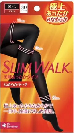 SLIM WALK 美脚あったかタイツ M-L ブラック　４足セット